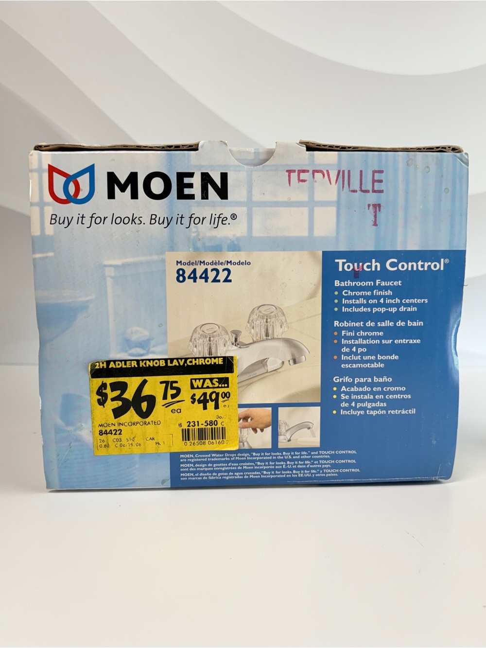 Moen 84422 Touch Control Chrome Bathroom Faucet 4” Centerset Open Box New